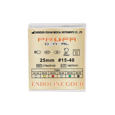 NITI Gold Dental Endodontic Instruments Endoline Single File Rotary Systems 