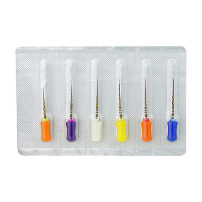 Gold Assorted Size Endo Hand Files Dental Material With Colorful Silicon Stopper